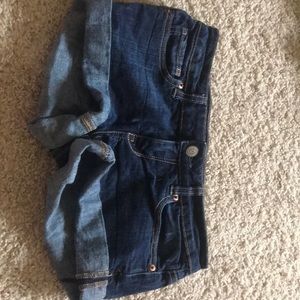 Dark wash jean shorts